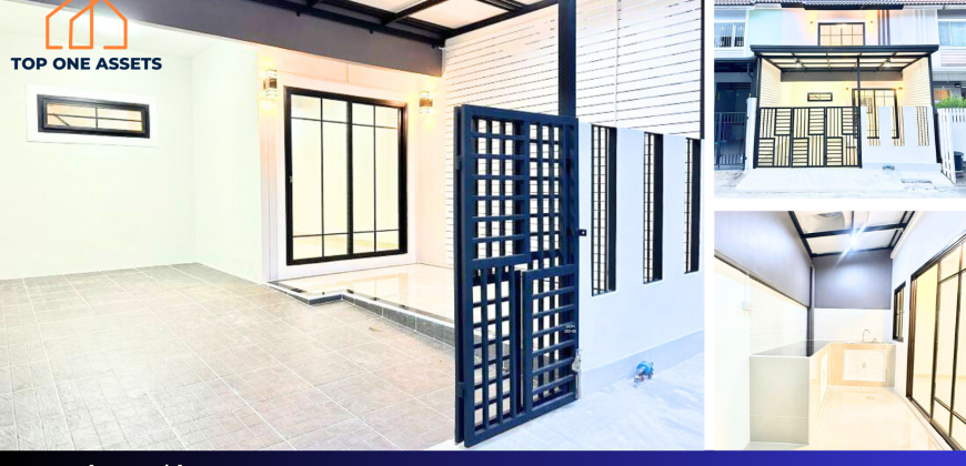 ทาวน์เฮ้าส์ 2 ชั้น หมู่บ้านพฤกษา45 หน้าบ้านทิศใต้ เข้าออกได้หลายเส้นทาง