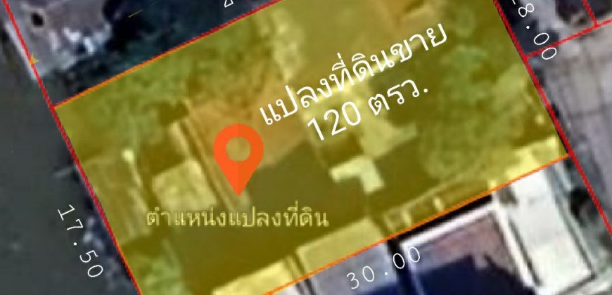 ที่ดินติดแม่น้ำเจ้าพระยา ใกล้ท่าน้ำนนท์ (พิบูลสงคราม21และ15) ต่ำกว่าราคาประเมิน