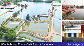 ที่ดินทำเลดี มีบ่อปลาและที่ดินเปล่ารวม 34 ไร่ติดถนนคอนกรีต เข้าออกสะดวก กำแพงแสน นครปฐม