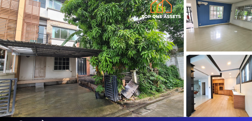 ทาวน์โฮมหลังริม 3 ชั้น Town Plus หัวหมาก 43.6 ตรว. พื้นที่สวน จอด 2 คัน เพียง 4 ล้าน