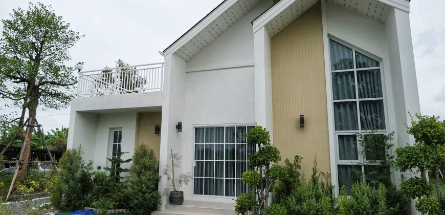 บ้านเดี่ยวสร้างใหม่สวย พร้อมที่ดิน 2 งาน ซอยวัดคลองตาคล้าย บางบัวทองเพียง 4 ล้าน